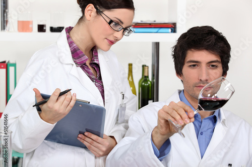 Photo: Testing wine in a laboratory Testing wine in a laboratory