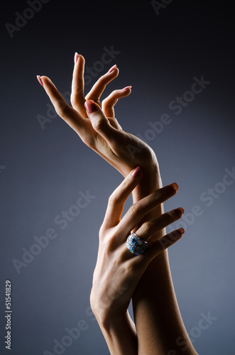 Photo: Engagement ring on the hand Engagement ring on the hand