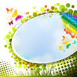 Colorful background with butterflies