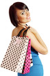 Photo: woman holds shopping bags woman holds shopping bags