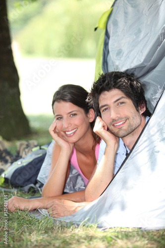 Photo: Couple in a tent Couple in a tent