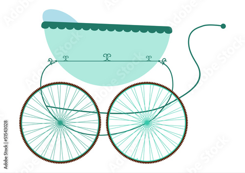Vector: Pram on a white background. Pram on a white background.