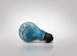 A digital circuit board inside a light bulb