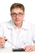 working electronics repairing board using soldering pen