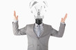 Photo: Businessman and light bulb Businessman and light bulb