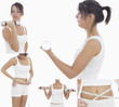 Collage of woman working out