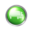 Truck icon on glossy green button with chrome bezel