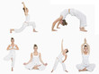 Collage of woman doing yoga