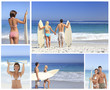 Photo: Collage of couple on the beach Collage of couple on the beach