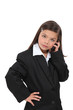 little girl dressed as businesswoman