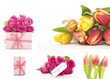 Photo: Collage of flowers and gifts Collage of flowers and gifts