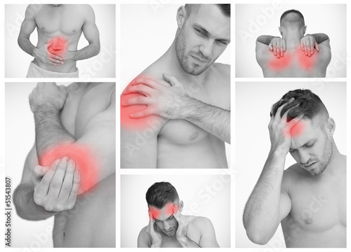 Photo: Pictures representing man with pain Pictures representing man with pain