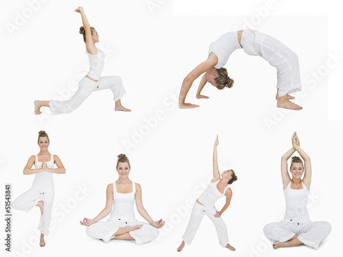 Photo: Collage of woman doing yoga Collage of woman doing yoga