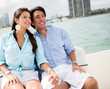 Romantic couple in a boat
