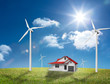 Photo: House in the middle of a turbine field House in the middle of a turbine field