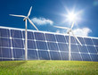 Wind turbines and solar panels