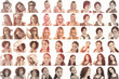 Collage of different pictures of  women