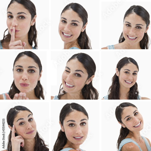 Photo: Collage of brunette woman Collage of brunette woman