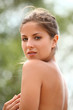 Beautiful woman enjoys summer