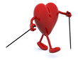 heart with arms, legs and sticks