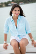 Beautiful woman in a yacht