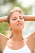 Beautiful woman enjoys summer