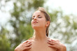 Beautiful woman enjoys summer
