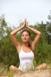 Beautiful woman enjoy yoga at forest