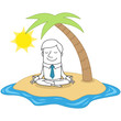 Geschäftsmann, Insel, Urlaub, Entspannung, Yoga