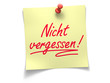 Notizzettel: Nicht vergessen!