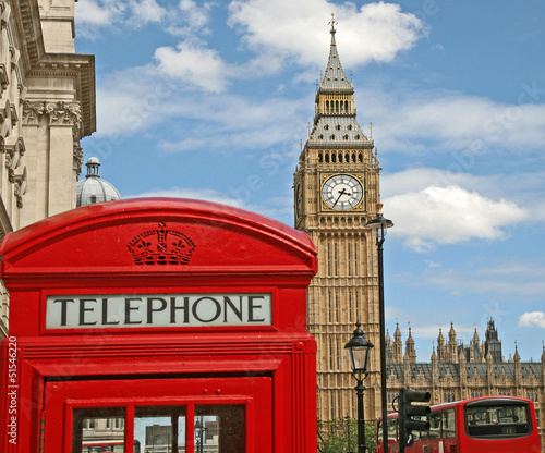 Photo: London Telephone Booth and Big Ben London Telephone Booth and Big Ben