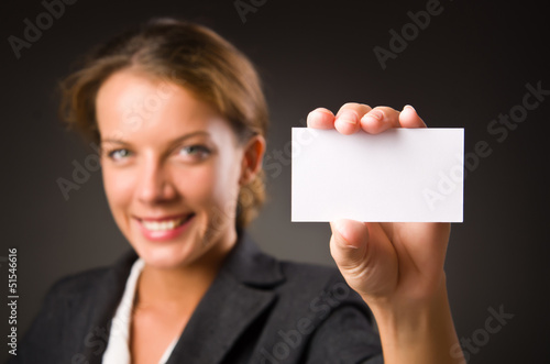 Photo: Woman with the blank message Woman with the blank message