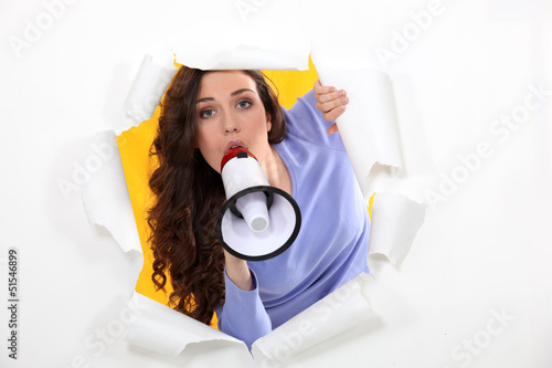 Photo: Woman with speaker Woman with speaker