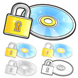 Various styles of Compact Disk Sets. Household Items Vector Icon