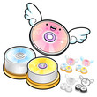 Various styles of Compact Disk Sets. Household Items Vector Icon