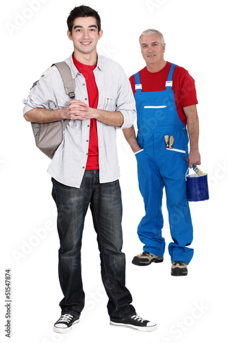 Photo: Teenager starting his apprenticeship Teenager starting his apprenticeship