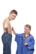 Photo: playing doctor with stethoscope playing doctor with stethoscope