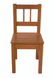 Brown children's chair, isolated on a white background