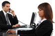 Two businesspeople hard at work