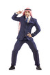 Arab man dancing from joy