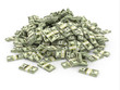 Dollars. Pile from packs of money