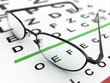 Eyeglasses and eye chart