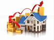 Growth of real estate market House and graph.
