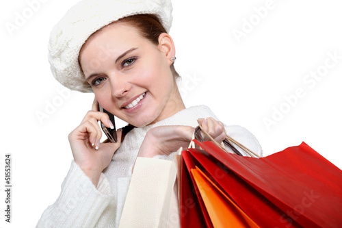 Photo: Shopper on the telephone Shopper on the telephone