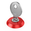 3d illustration of key in key-hole