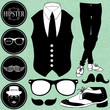 Set of various hipster style elements