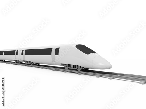 Illustration: 3d Illustration of Modern High-Speed Train isolated on white 3d Illustration of Modern High-Speed Train isolated on white