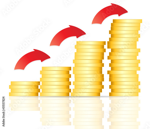 Vector: gold coin vector illustration on white gold coin vector illustration on white