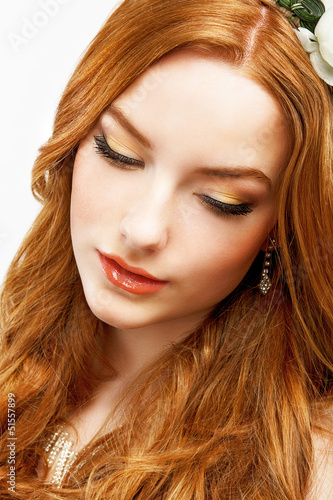 Photo: Wellness. Serene Golden Hair Girl. Smooth Clean Healthy Skin Wellness. Serene Golden Hair Girl. Smooth Clean Healthy Skin