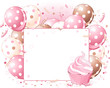 Vector: Balloons place card Balloons place card